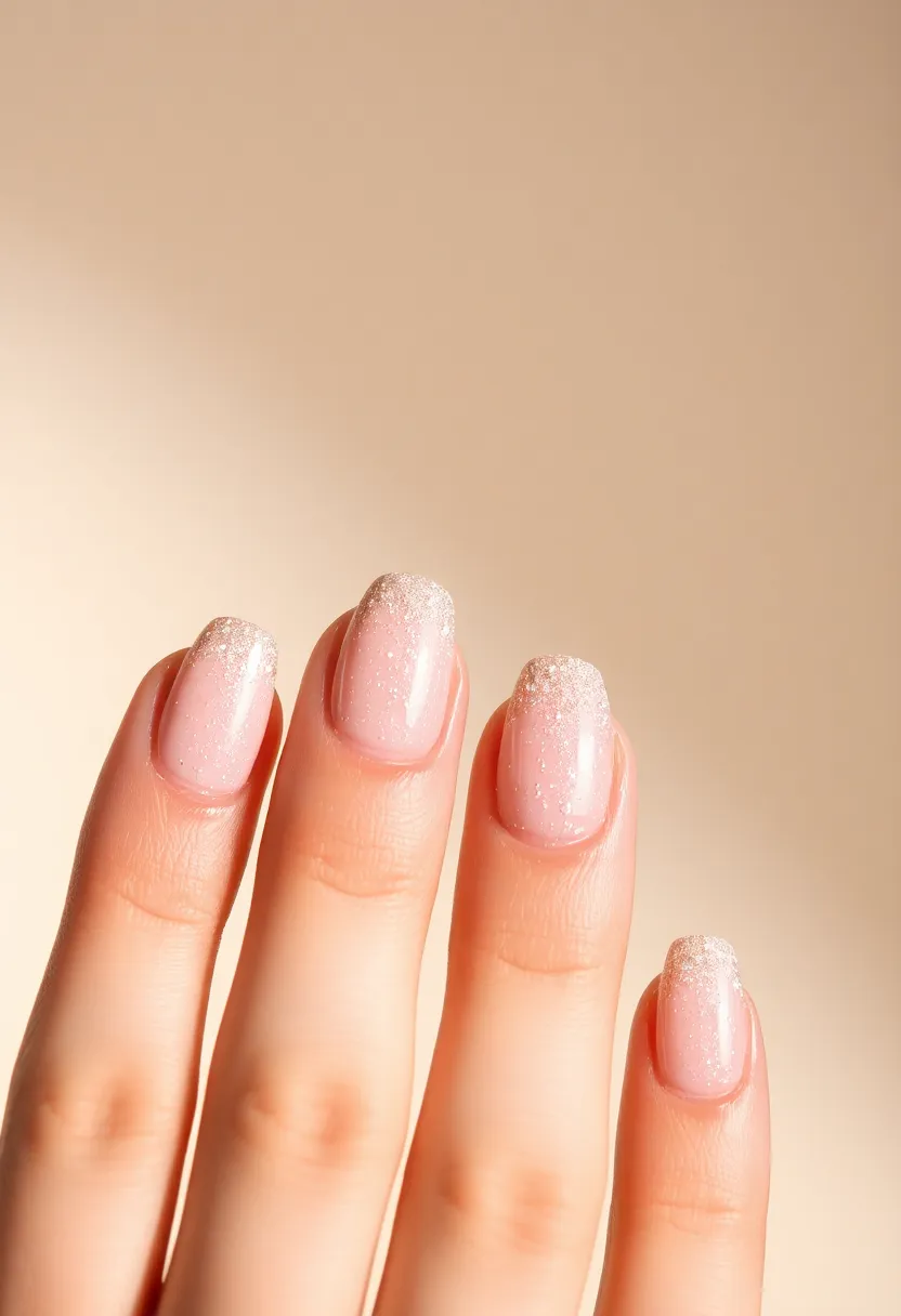 25 Starry Acrylic Nail Ideas for Nighttime: Embrace the Glamorous Twinkle - 17. Starry Glitter Fade