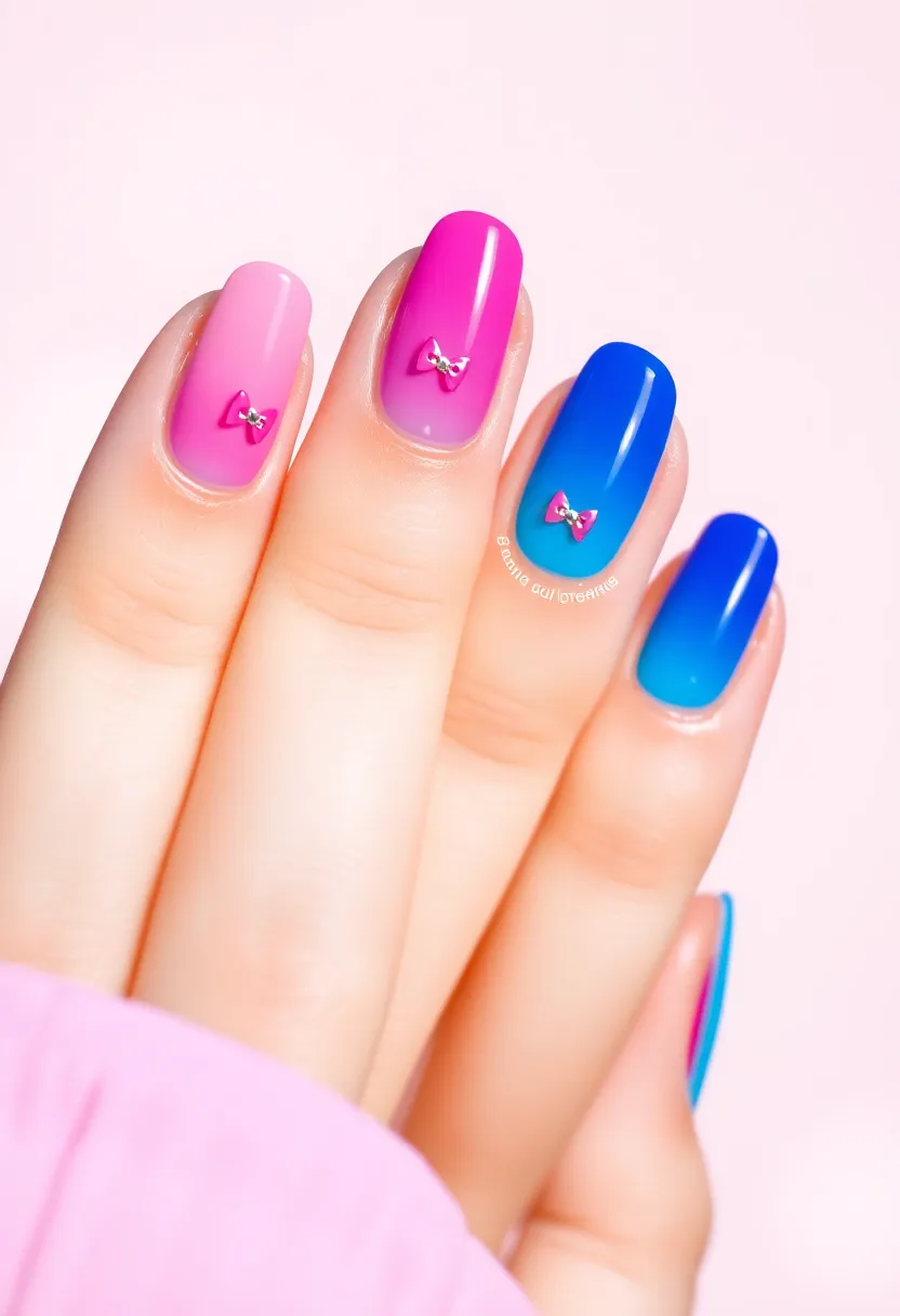 25 Whimsical Hello Kitty Nail Ideas for Iconic Cuteness - 5. Hello Kitty Gradient Nails