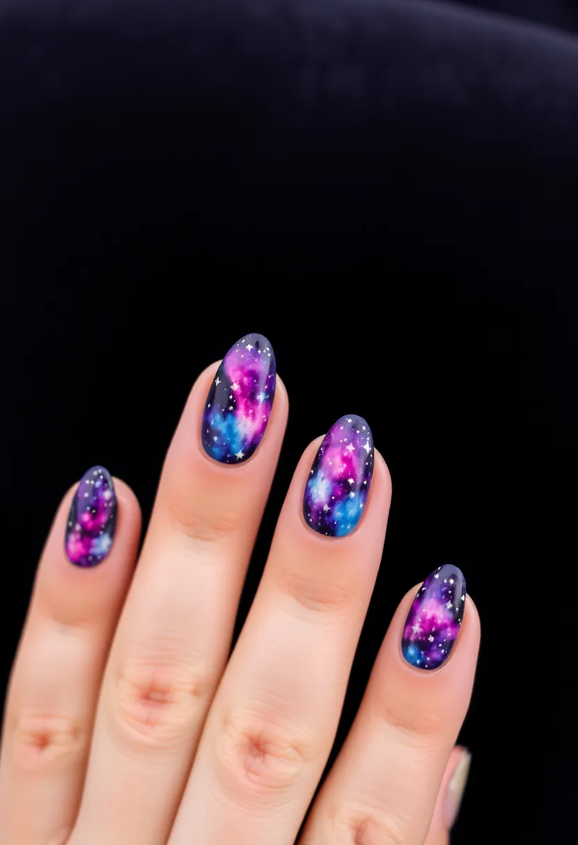 26 Cute Nails for Kids with Safe Materials - 15. Galactic Vibes