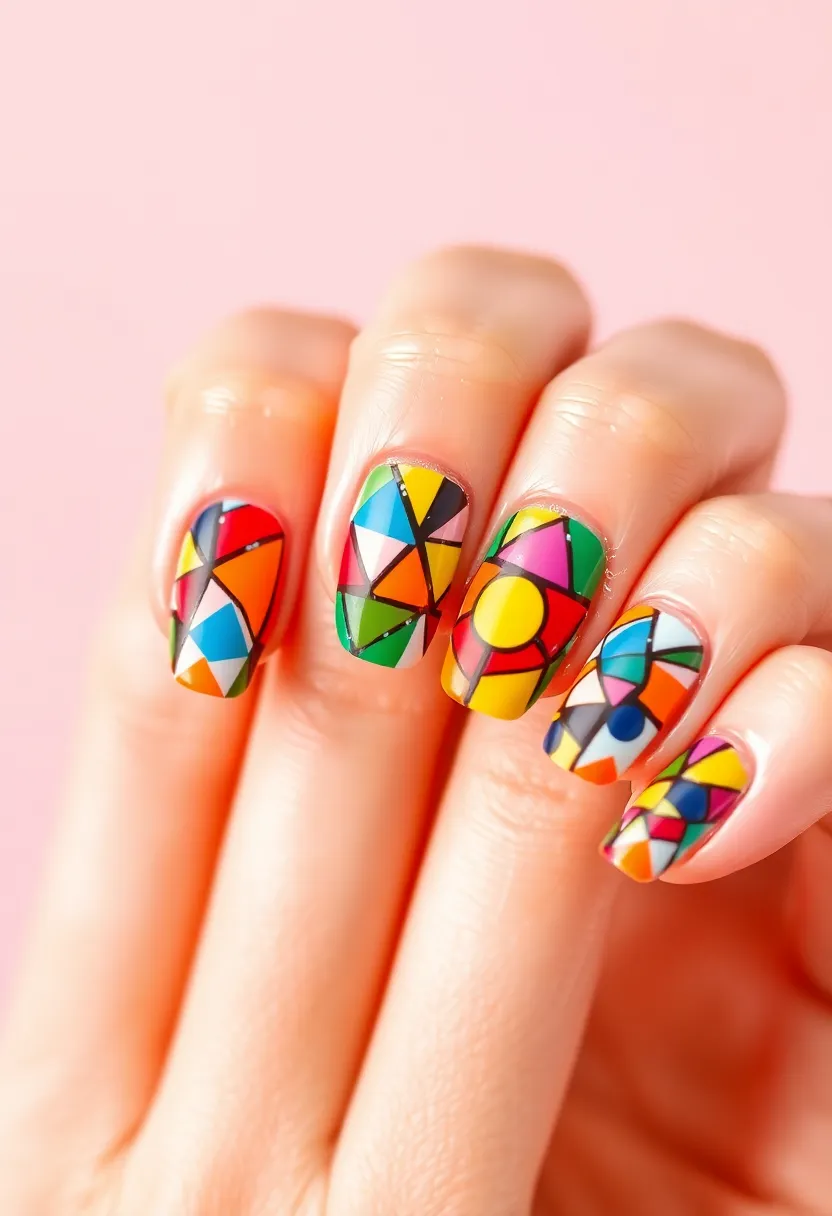 26 Cute Nails for Kids with Safe Materials - 16. Mosaic Magic