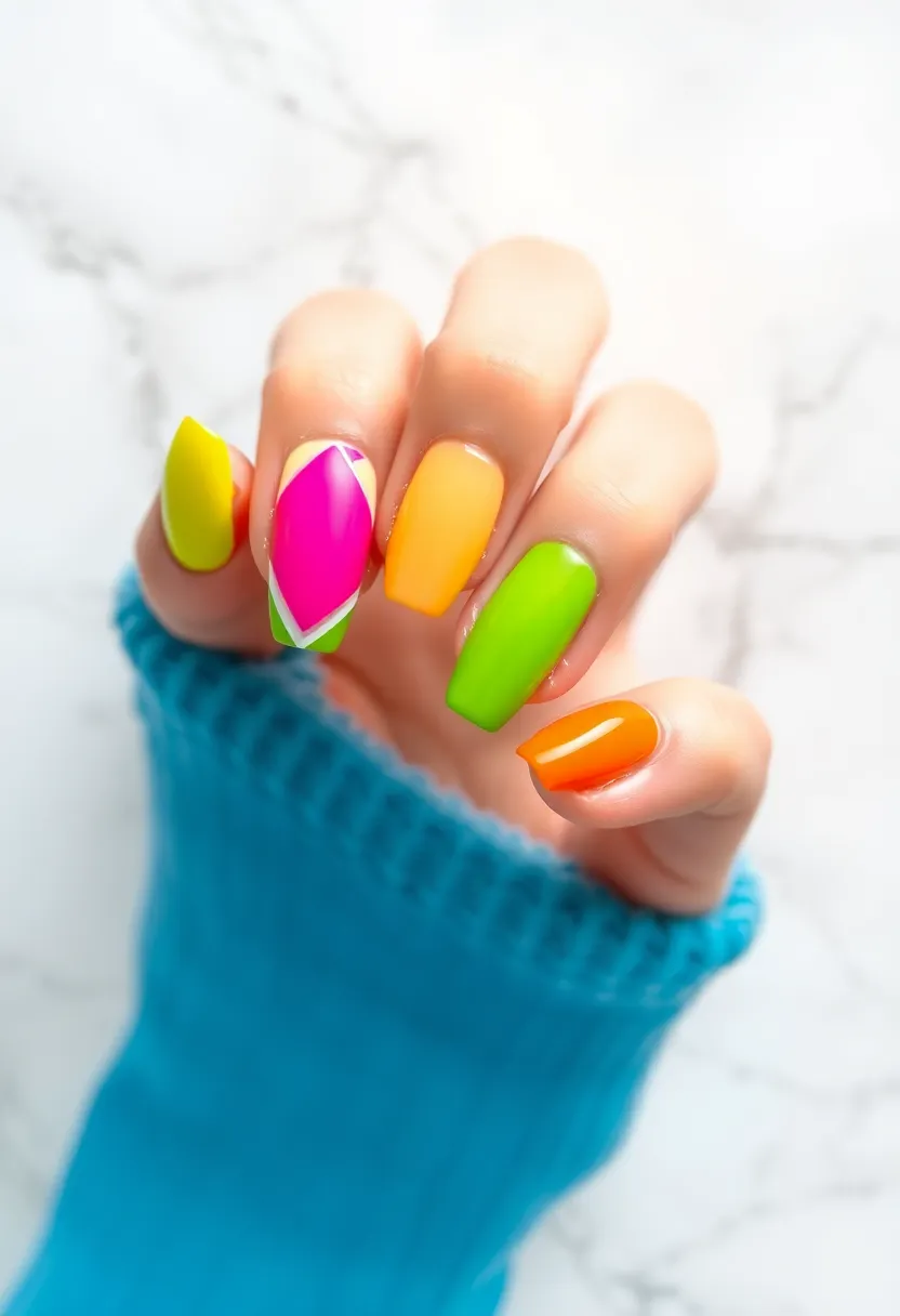 26 Cute Nails for Kids with Safe Materials - 21. Bright Colors Only