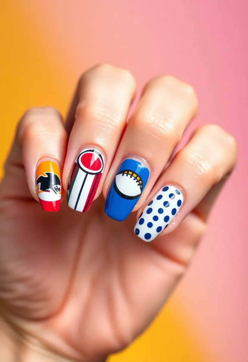 26 Cute Nails for Kids with Safe Materials - 22. Sports Fanatic