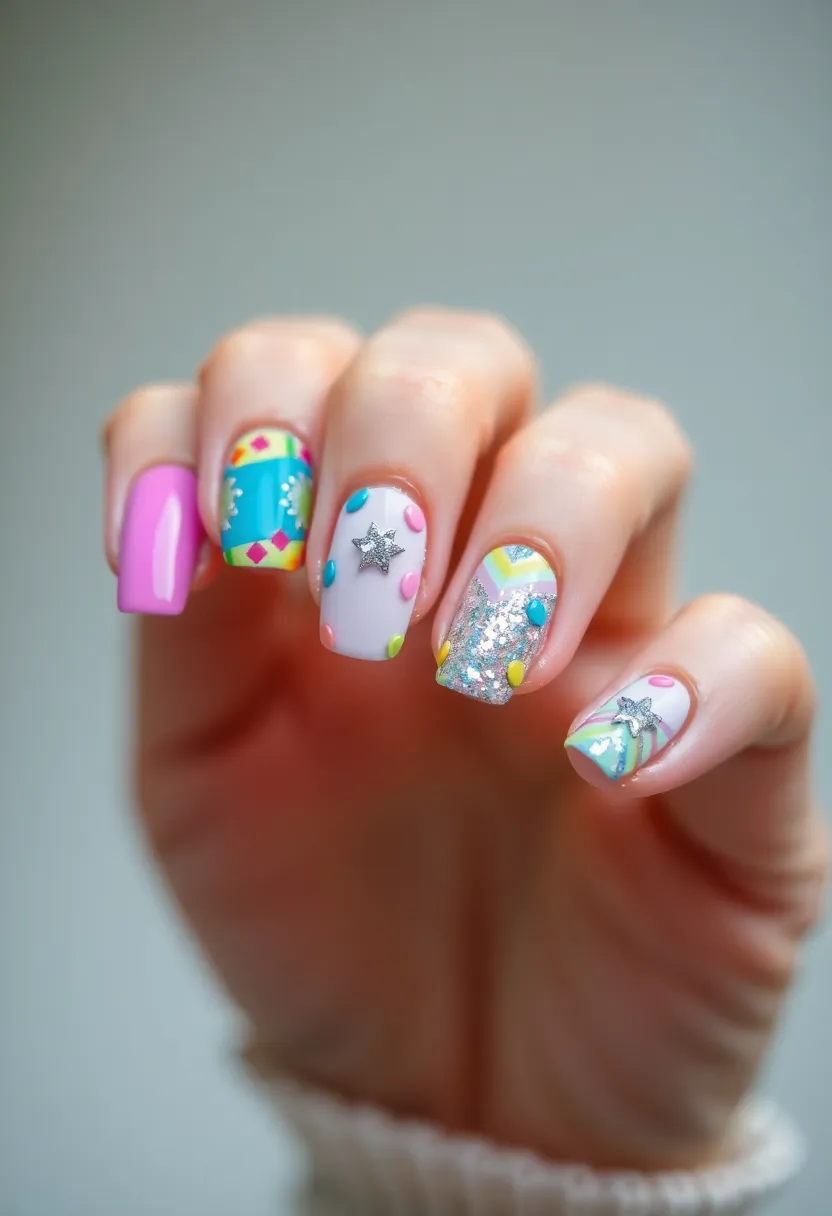 26 Cute Nails for Kids with Safe Materials - 23. Collaborative Creations