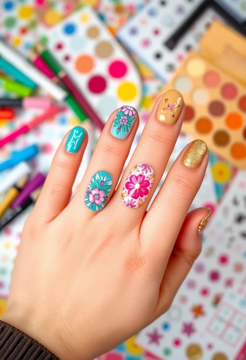 26 Cute Nails for Kids with Safe Materials - 24. DIY Nail Stickers