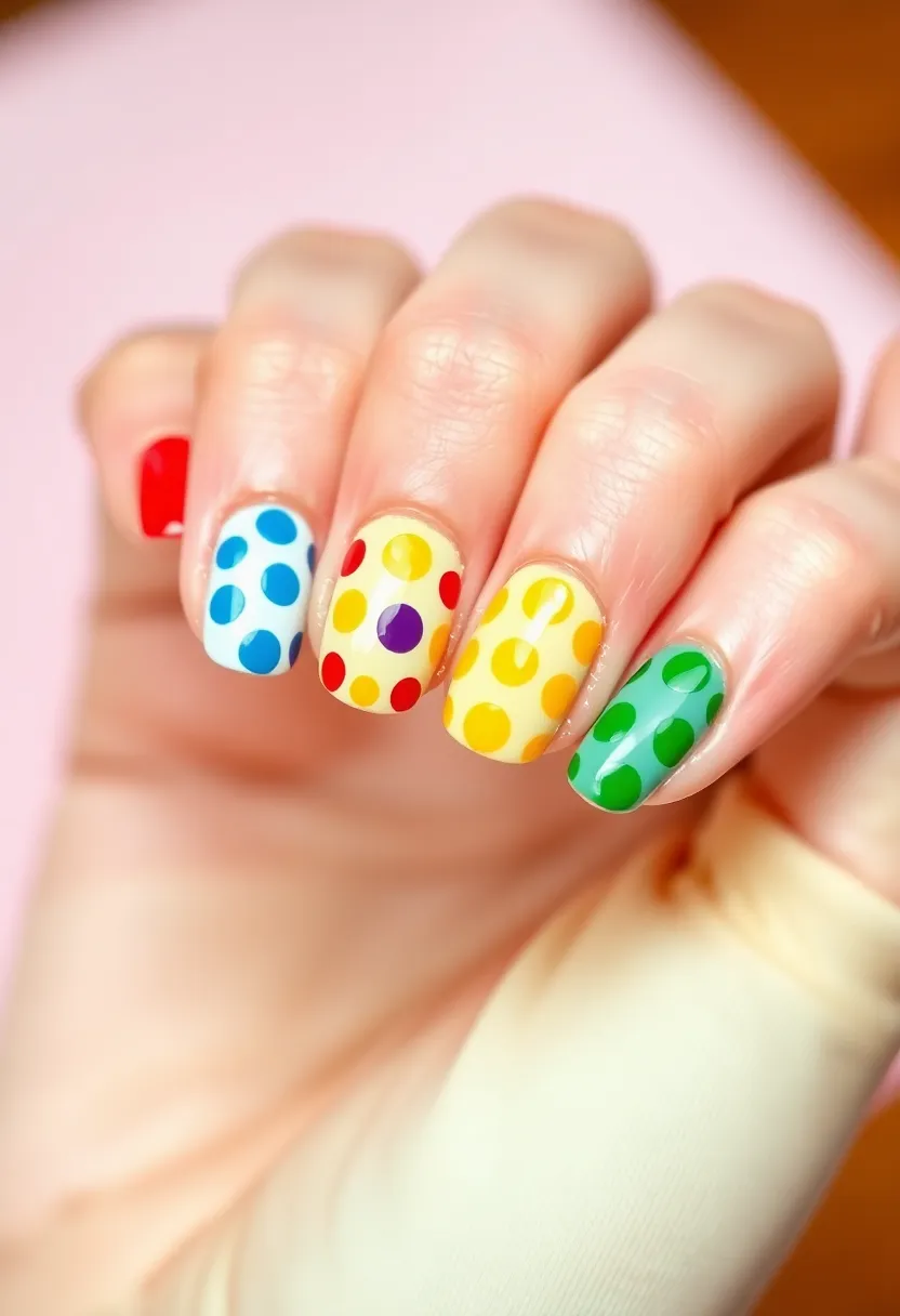 26 Cute Nails for Kids with Safe Materials - 7. Polka Dot Party