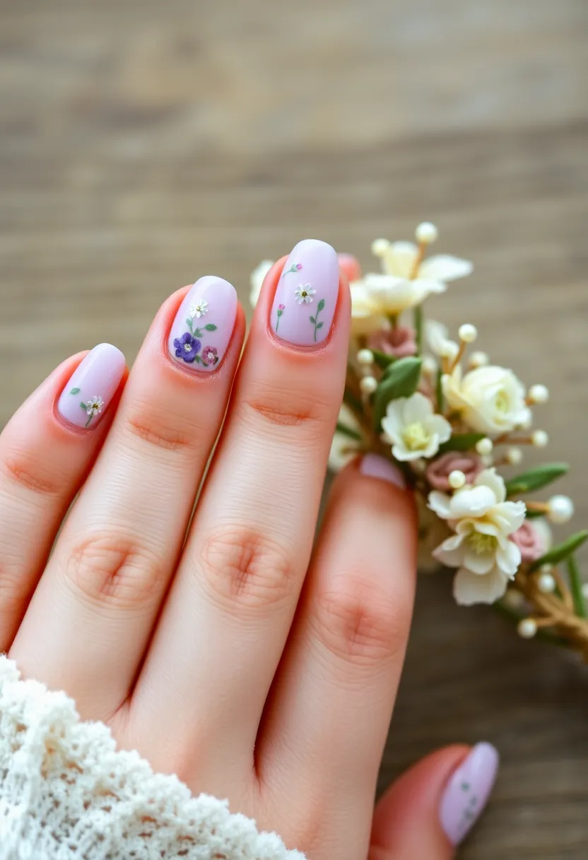 26 Delicate Nails with Flowers for Romantic - 15. Bohemian Floral Mix