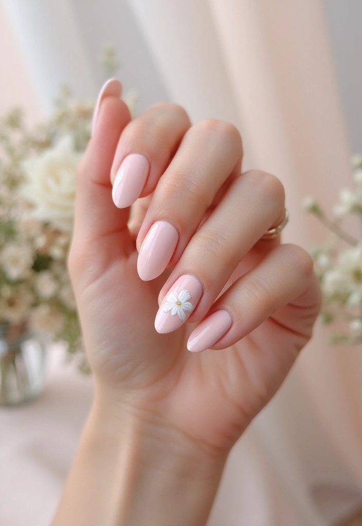 26 Delicate Nails with Flowers for Romantic - 4. Minimalist Blossoms
