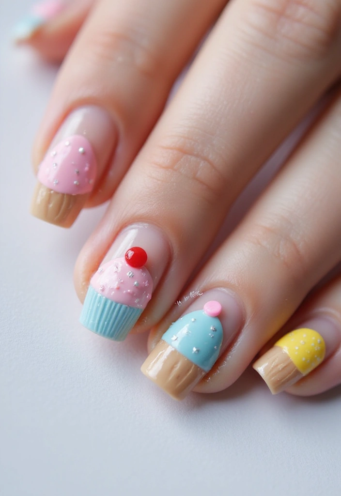 26 Festive Birthday Nail Ideas for Celebration-Ready Vibes - 10. Sweet Treats Manicure