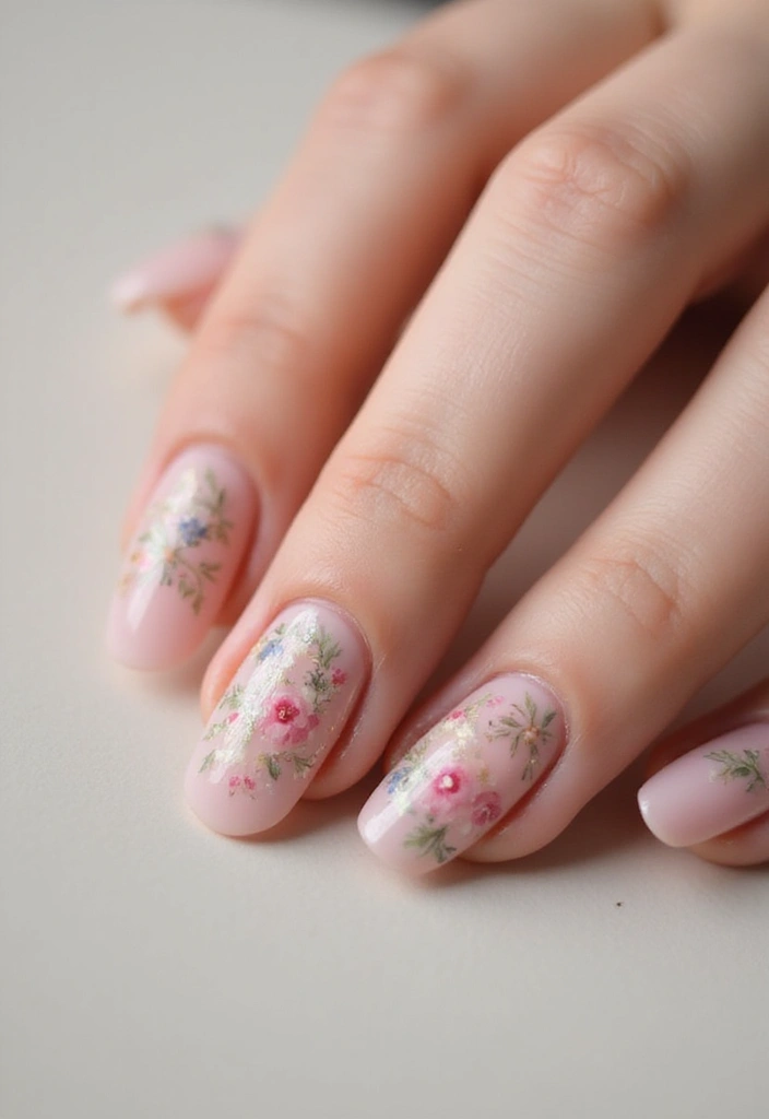 26 Festive Birthday Nail Ideas for Celebration-Ready Vibes - 11. Vintage Floral Charm