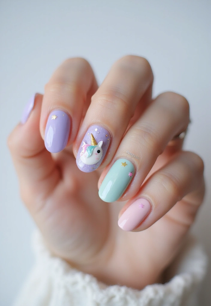 26 Festive Birthday Nail Ideas for Celebration-Ready Vibes - 15. Whimsical Unicorn Nails