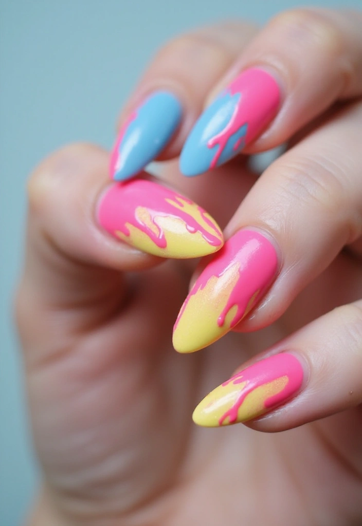 26 Festive Birthday Nail Ideas for Celebration-Ready Vibes - 16. Artistic Drip Nail Art