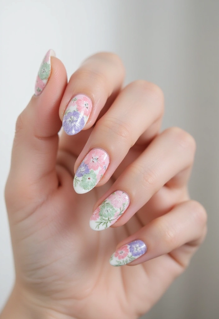 26 Festive Birthday Nail Ideas for Celebration-Ready Vibes - 2. Botanical Birthday Bliss