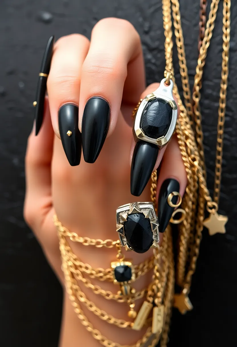 26 Festive Birthday Nail Ideas for Celebration-Ready Vibes - 20. Grunge Birthday Glam