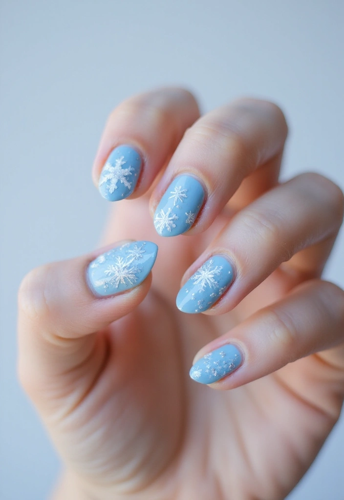 26 Festive Birthday Nail Ideas for Celebration-Ready Vibes - 5. Sparkling Snowflakes