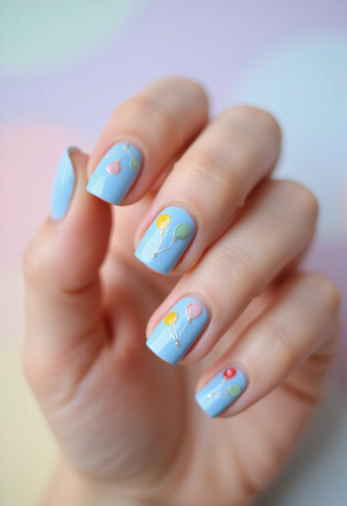 26 Festive Birthday Nail Ideas for Celebration-Ready Vibes - 8. Birthday Balloons