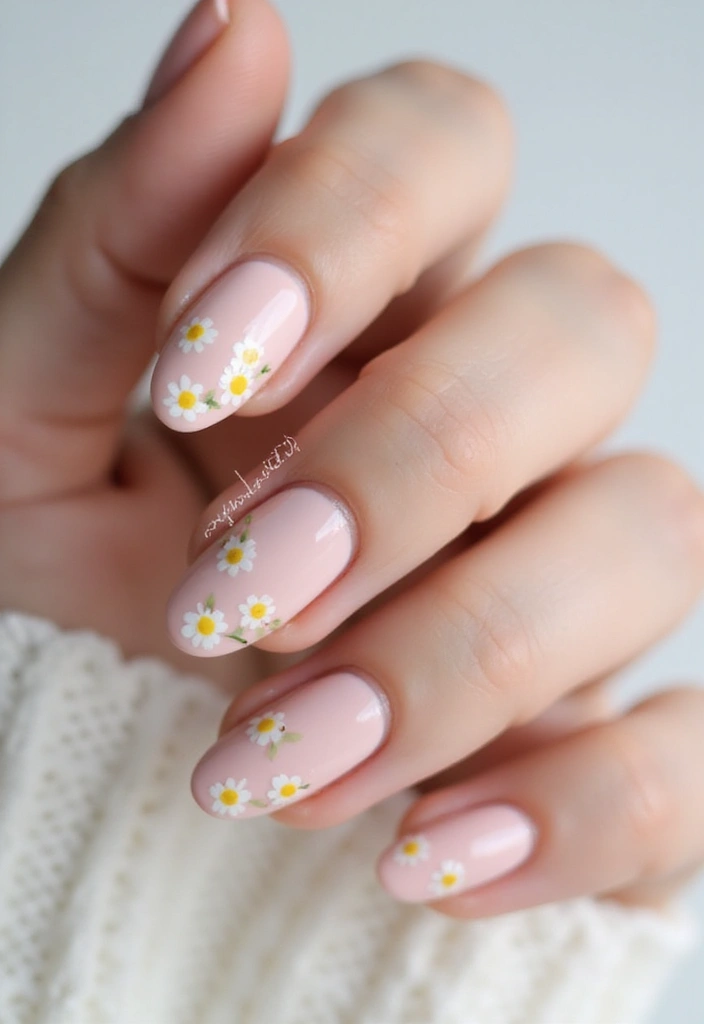 26 Floral Nail Ideas for Blooming - 1. Dainty Daisy Delight