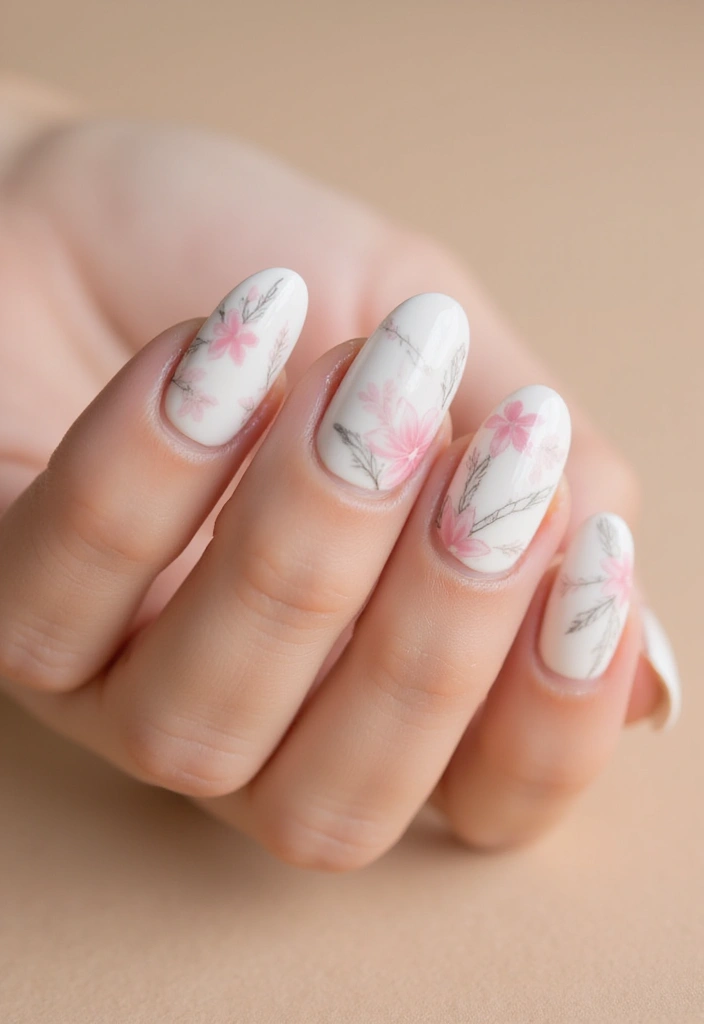 26 Floral Nail Ideas for Blooming - 10. Minimalistic Floral Lines