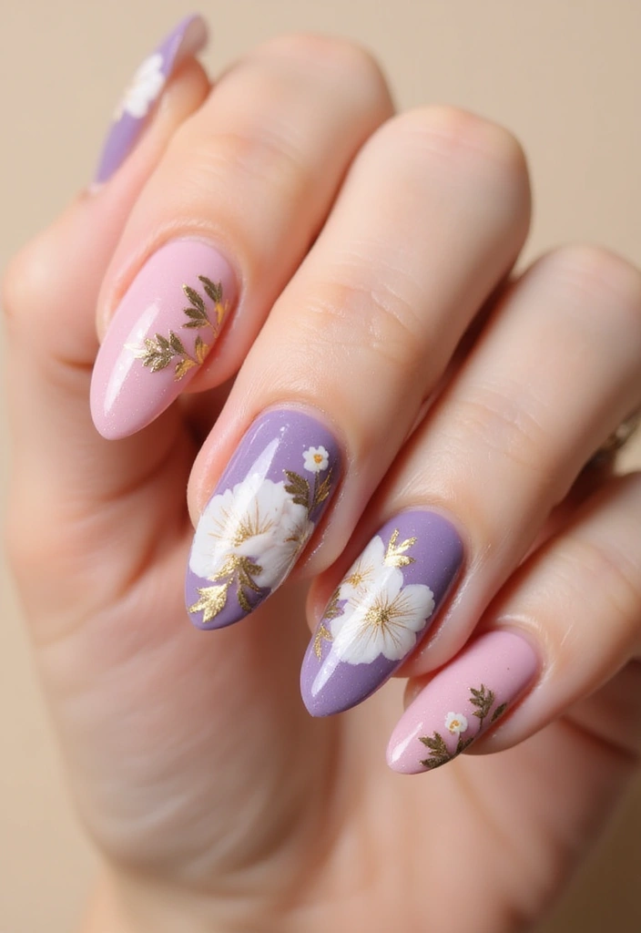 26 Floral Nail Ideas for Blooming - 12. Floral Ombre Delight