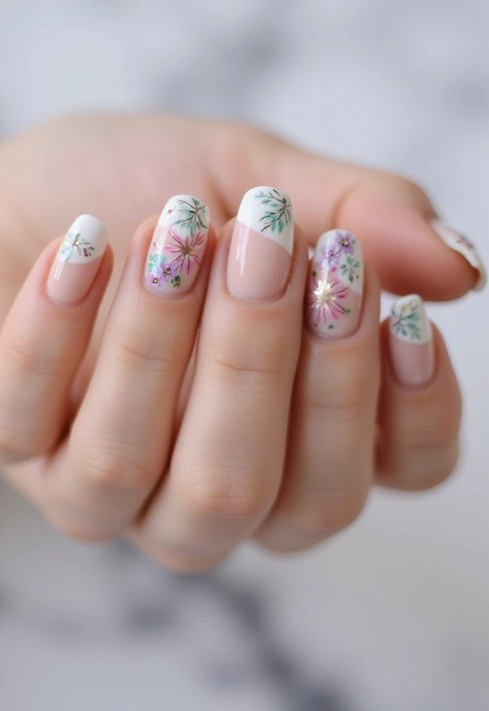 26 Floral Nail Ideas for Blooming - 14. Floral French Tips