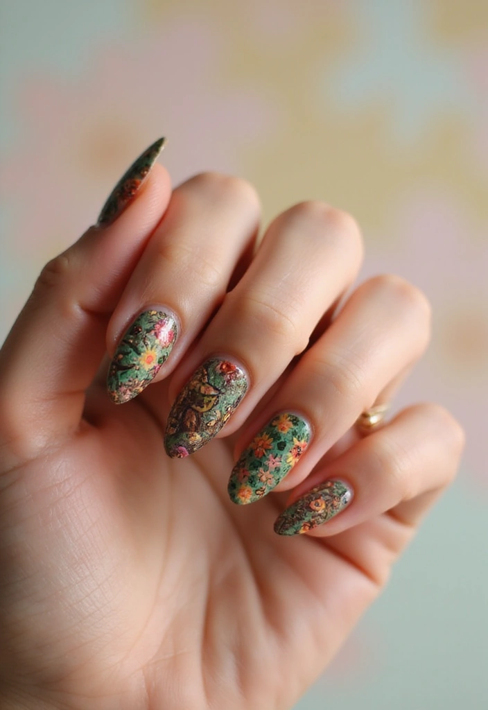 26 Floral Nail Ideas for Blooming - 16. Bohemian Floral Vibes