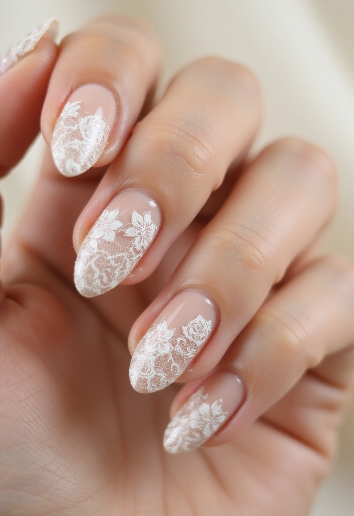 26 Floral Nail Ideas for Blooming - 19. Dreamy Floral Lace