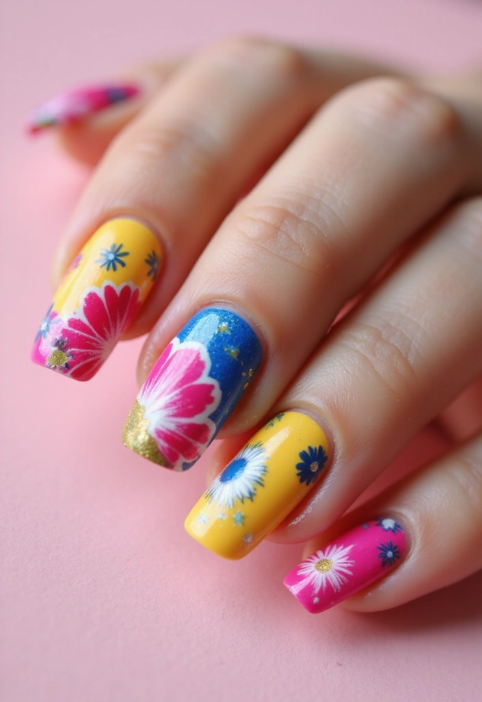 26 Floral Nail Ideas for Blooming - 20. Bold Floral Statements
