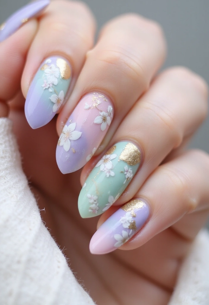 26 Floral Nail Ideas for Blooming - 6. Blooming Watercolor Wonders