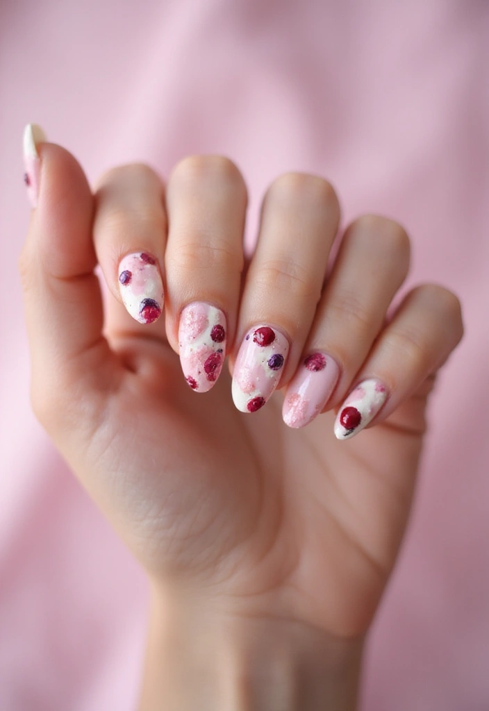 26 Magical Winter Nail Ideas for Frosty Festive Glamour - 19. Frosting and Berries