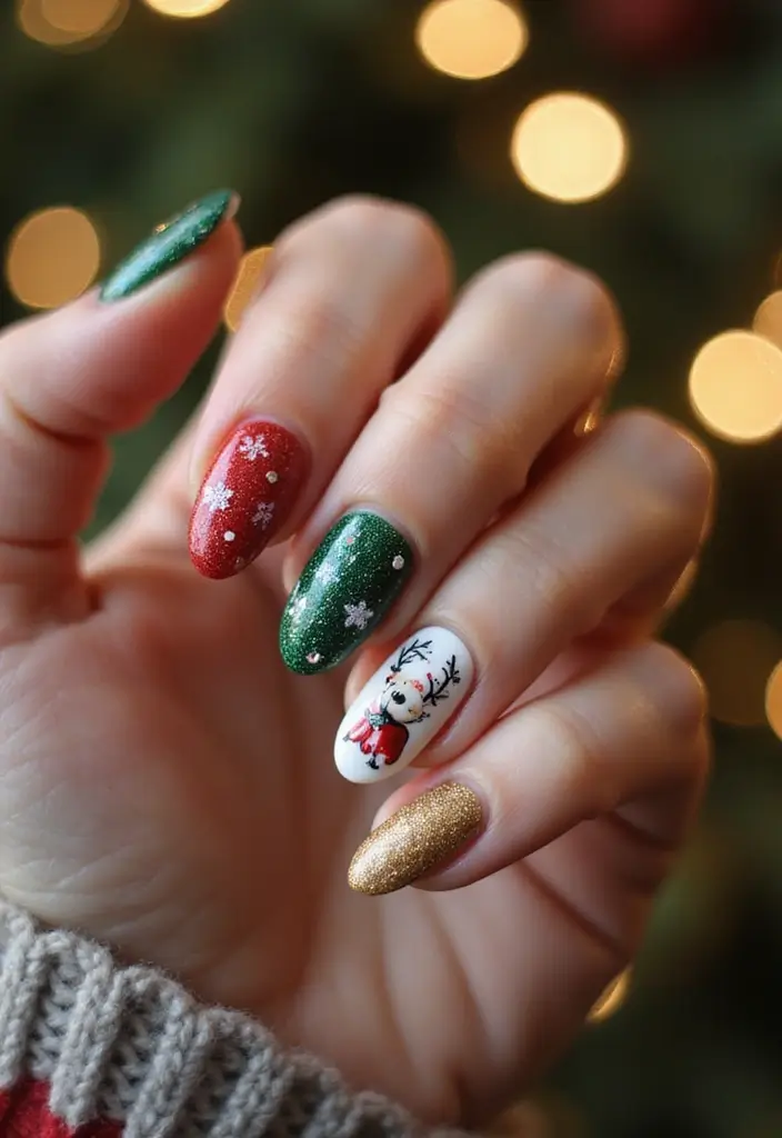 26 Magical Winter Nail Ideas for Frosty Festive Glamour - 4. Charming Holiday Sweater Patterns