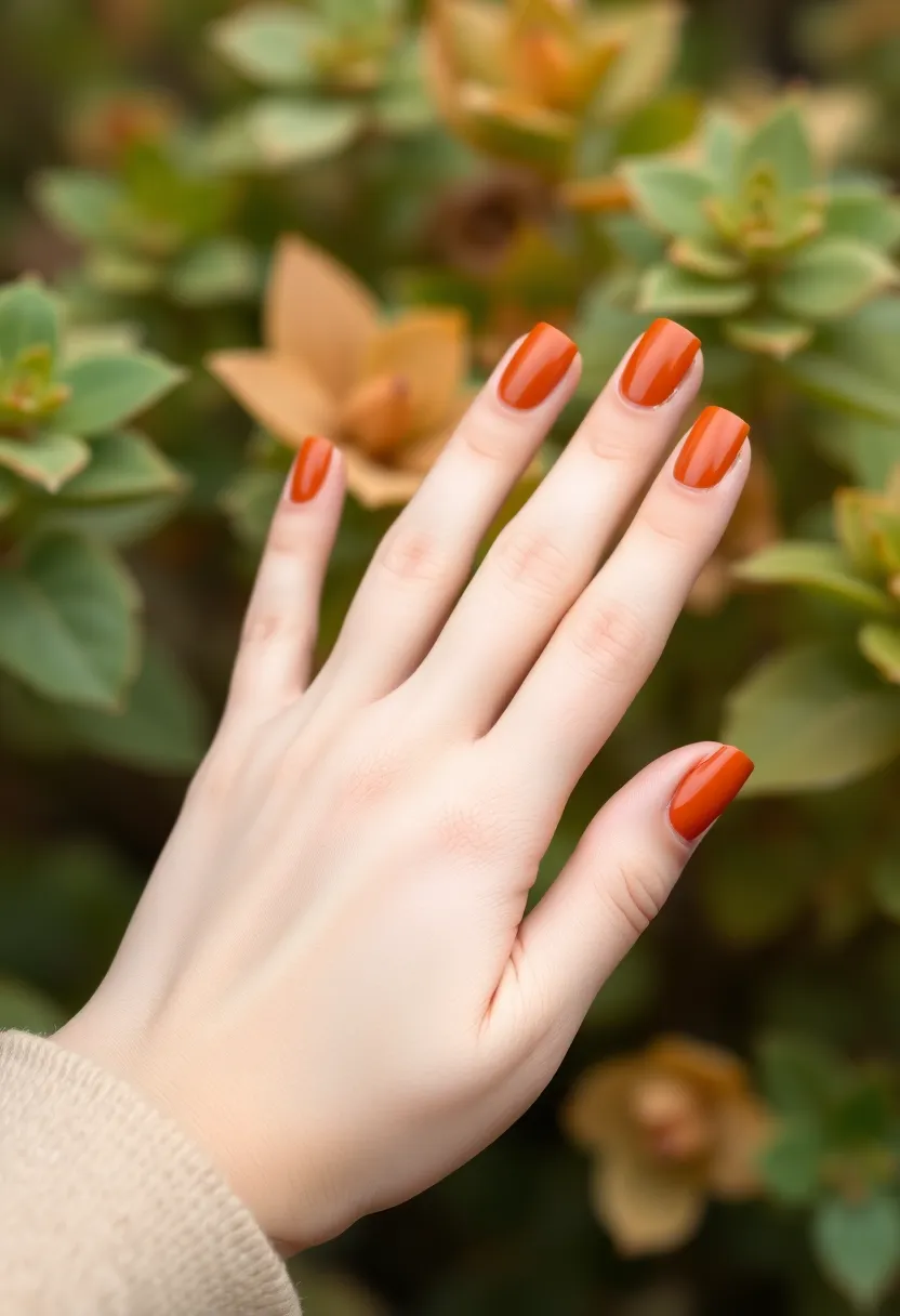 26 Modern Square Nail Design Ideas for Crisp Beauty - 17. Earthy Tones