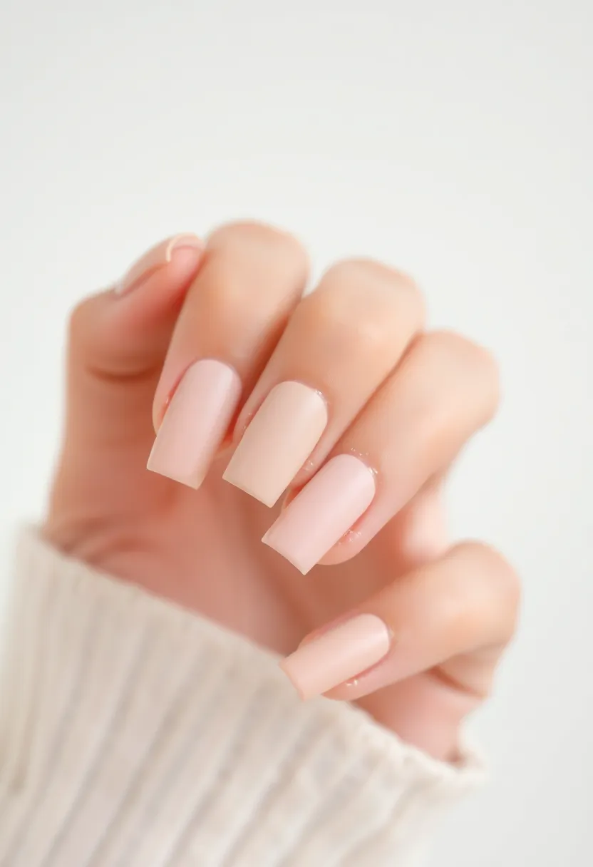 26 Modern Square Nail Design Ideas for Crisp Beauty - 23. Sweet Neutrals