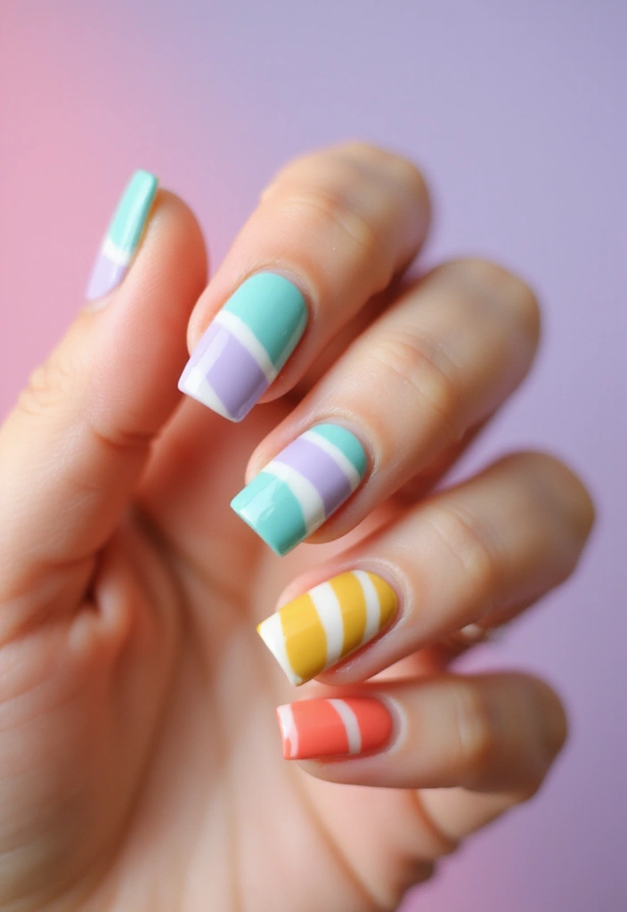 26 Modern Square Nail Design Ideas for Crisp Beauty - 3. Subtle Stripes