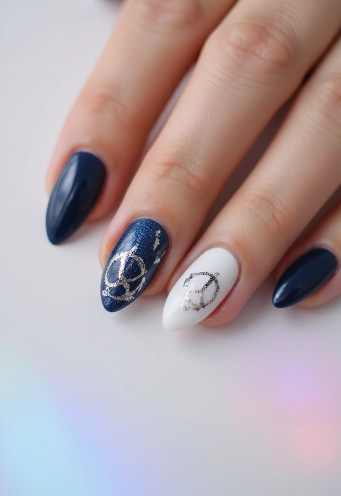 26 Simple Nail Art Design Ideas for Quick Effortless Elegance - 17. Peace Sign Nail Art