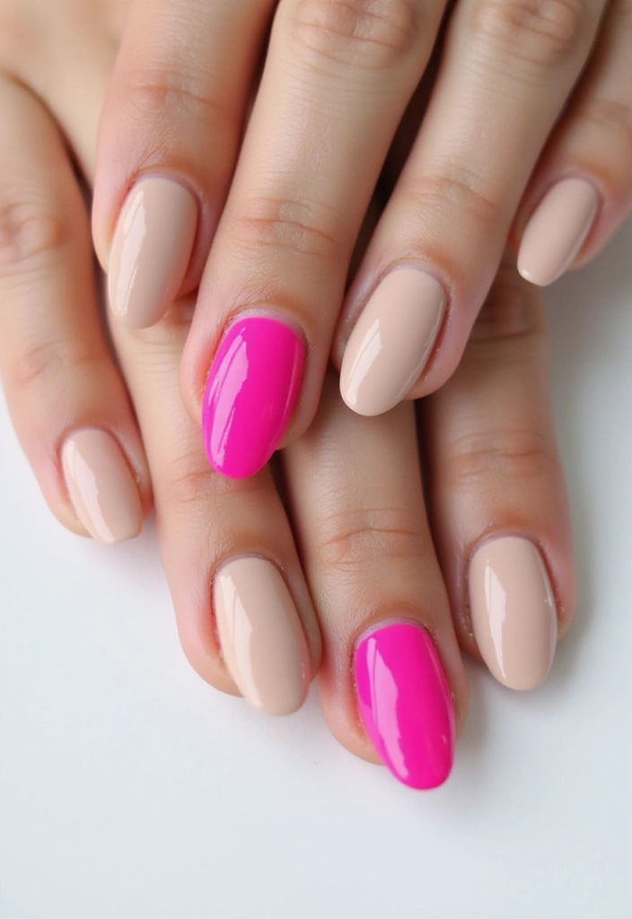 26 Simple Nail Art Design Ideas for Quick Effortless Elegance - 22. Subtle Neon Accents