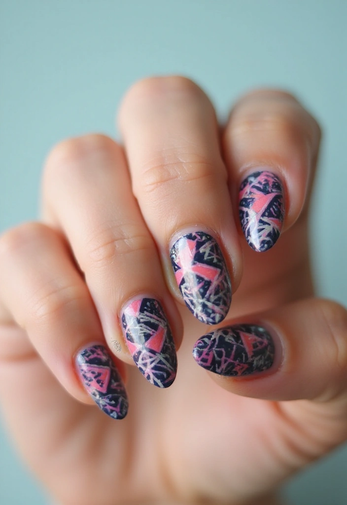 26 Simple Nail Art Design Ideas for Quick Effortless Elegance - 3. Geometric Patterns