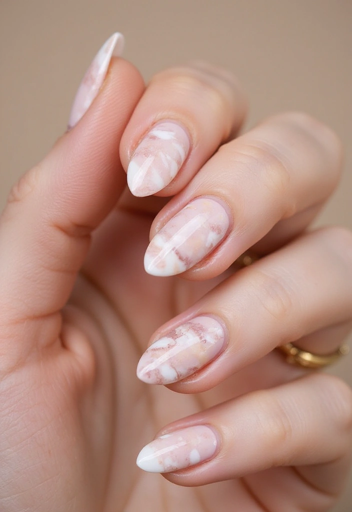 26 Simple Nail Art Design Ideas for Quick Effortless Elegance - 9. Subtle Marble Effect