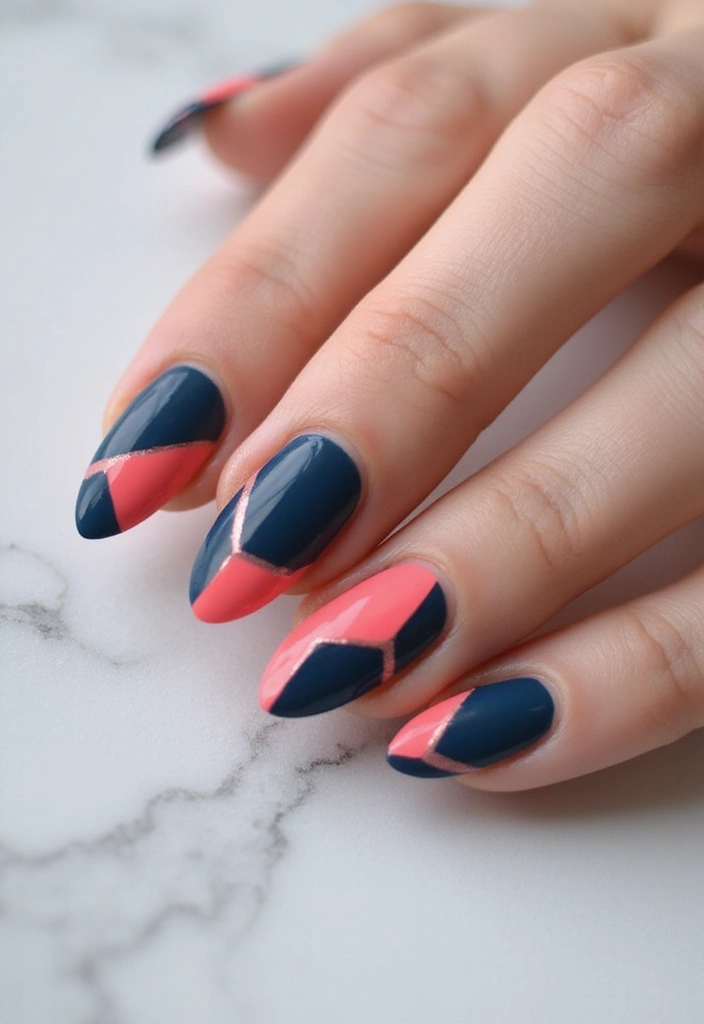 26 Simple Nail Design Ideas for Easy Elegant Empowerment - 1. Geometric Lines