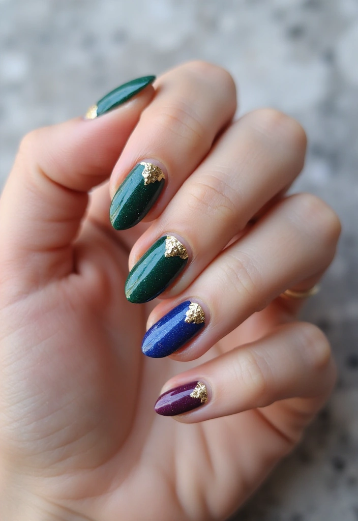 26 Simple Nail Design Ideas for Easy Elegant Empowerment - 22. Elegant Jewel Tones