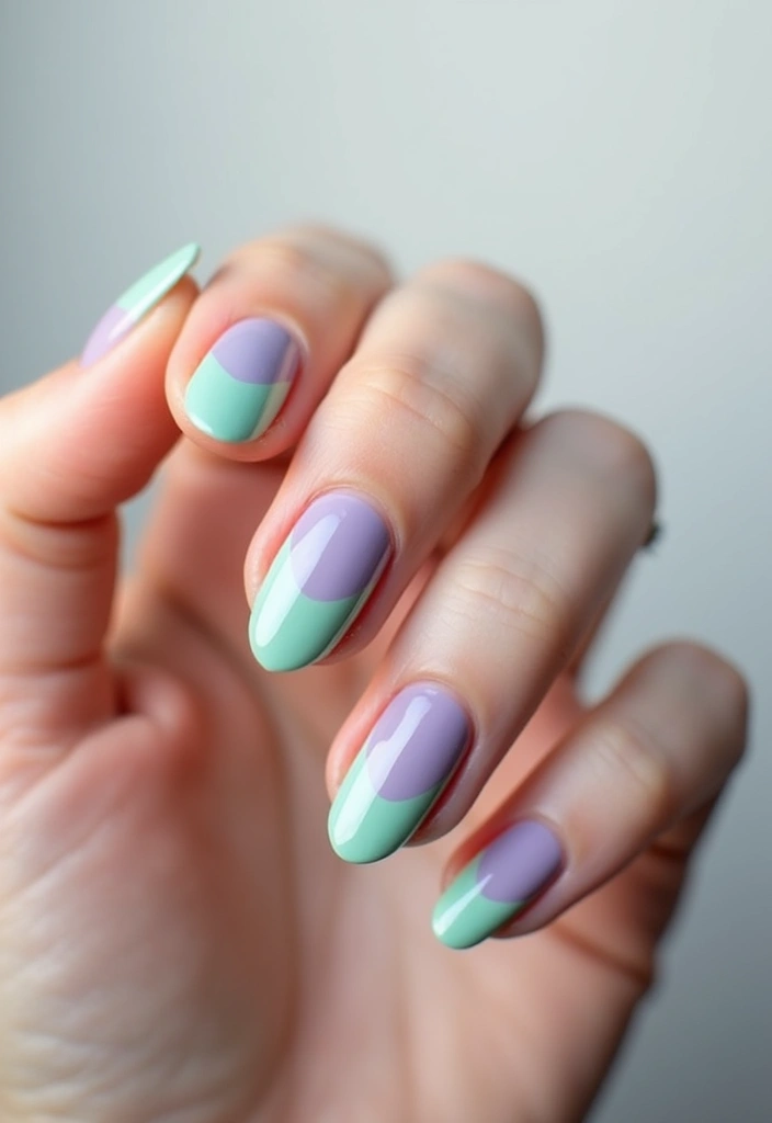 26 Simple Nail Design Ideas for Easy Elegant Empowerment - 23. Two-Tone Nail Art