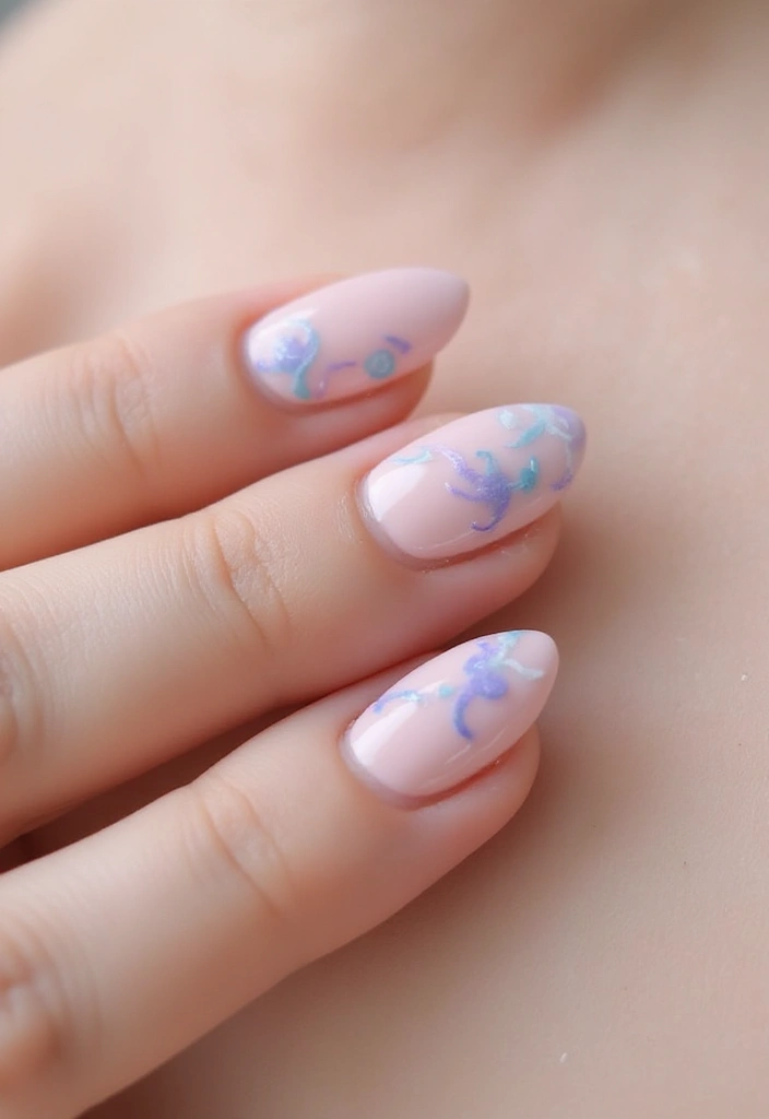 26 Soft Light Pink Nail Ideas for Gentle Elegance - 10. Whimsical Swirls