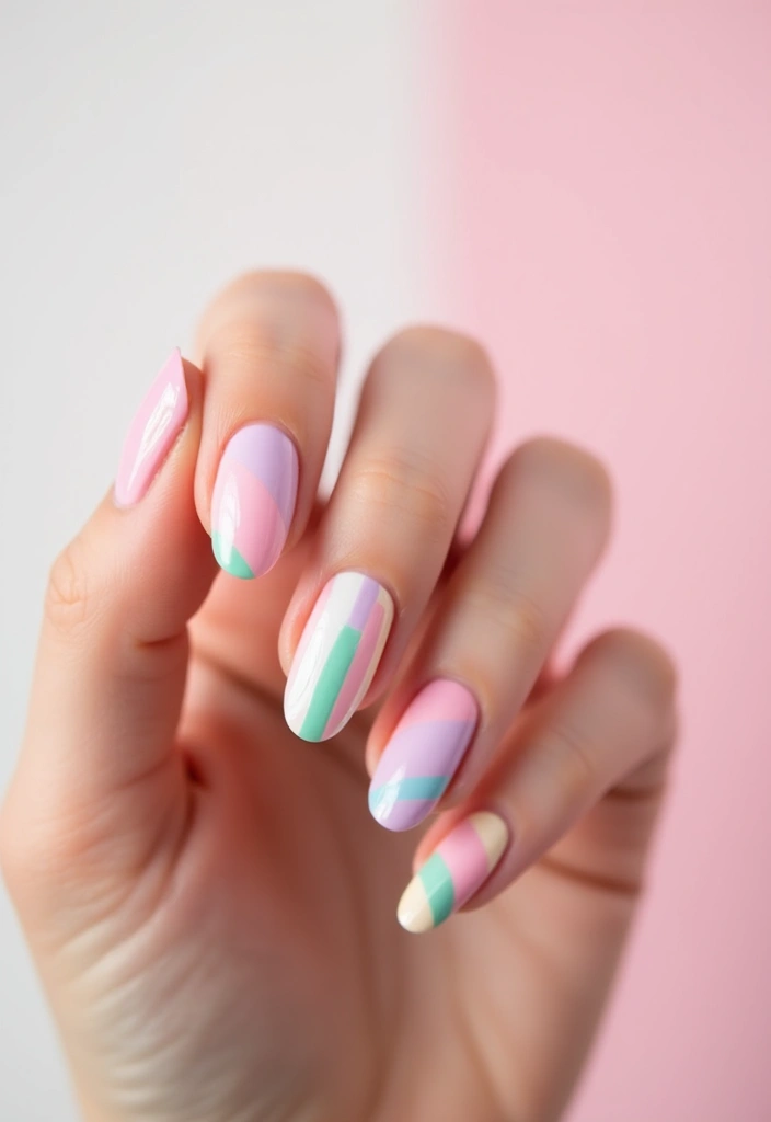 26 Soft Light Pink Nail Ideas for Gentle Elegance - 13. Sweet Candy Stripes