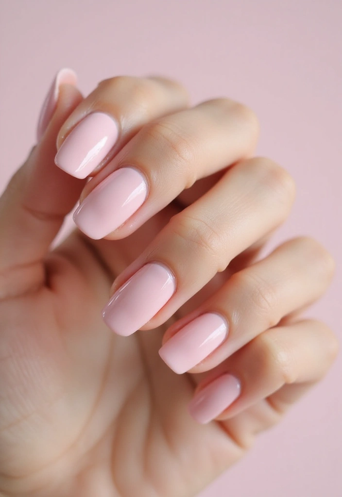 26 Soft Light Pink Nail Ideas for Gentle Elegance - 16. Soft Pink Negative Space