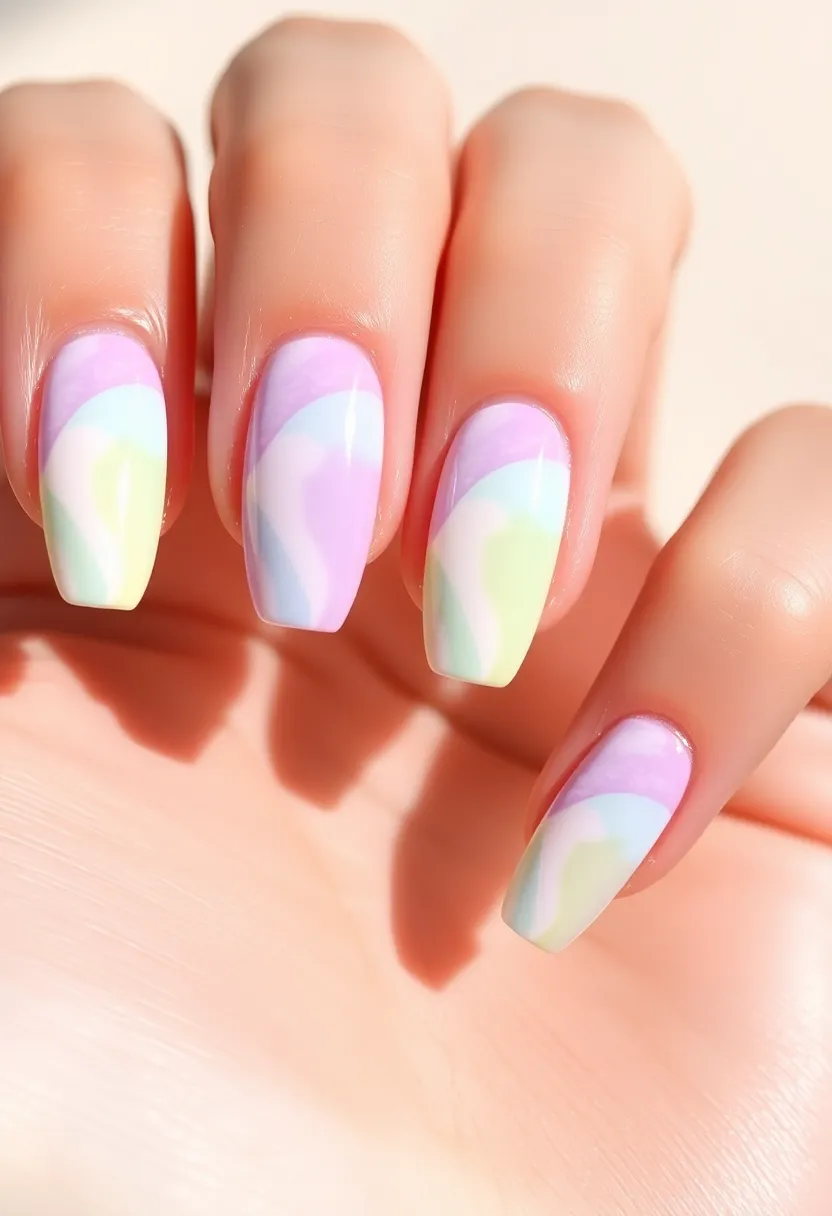 26 Soft Light Pink Nail Ideas for Gentle Elegance - 24. Soft Pink Tie-Dye