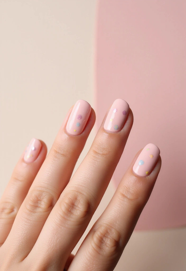 26 Soft Light Pink Nail Ideas for Gentle Elegance - 8. Dotted Delight