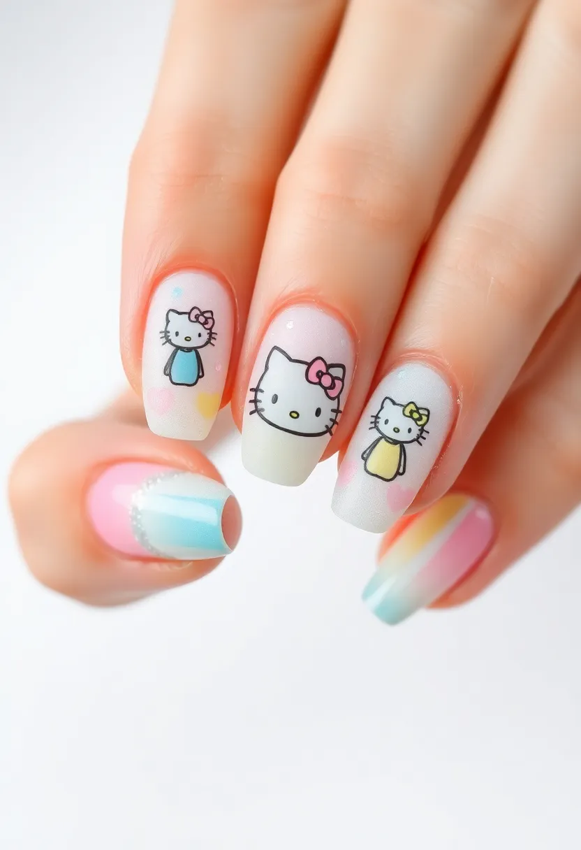 28 Adorable Hello Kitty Acrylic Nail Ideas for Kawaii Cuteness - 22. Hello Kitty DIY Nail Art