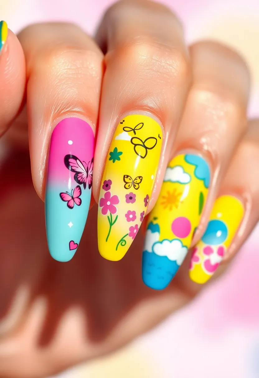 28 Adorable Hello Kitty Acrylic Nail Ideas for Kawaii Cuteness - 26. Hello Kitty Adventure Time
