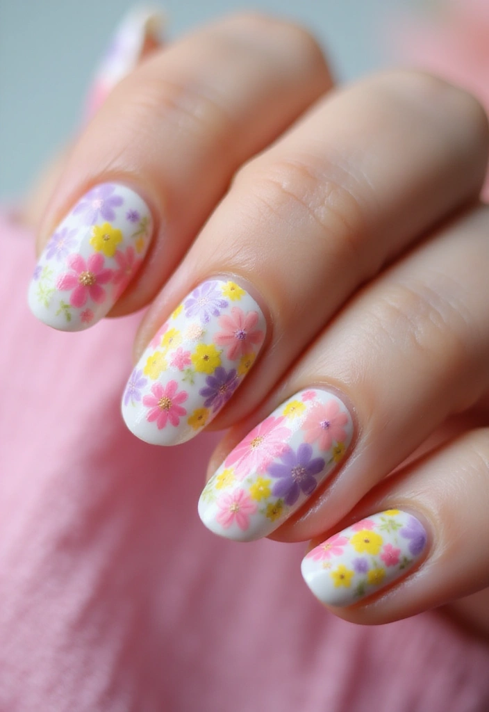 28 Blooming Spring Nail Ideas That'll Make Your Fingers Pop - 10. Spring Floral Collage