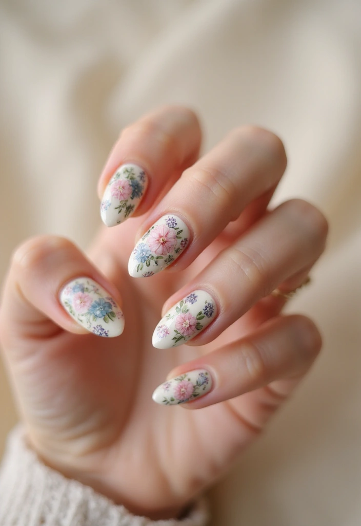 28 Blooming Spring Nail Ideas That'll Make Your Fingers Pop - 11. Vintage Floral Patterns