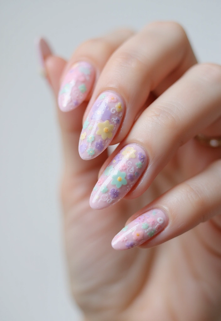 28 Blooming Spring Nail Ideas That'll Make Your Fingers Pop - 15. Floral Swirls