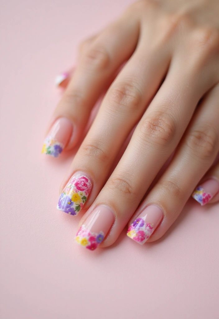 28 Blooming Spring Nail Ideas That'll Make Your Fingers Pop - 2. Floral French Tips